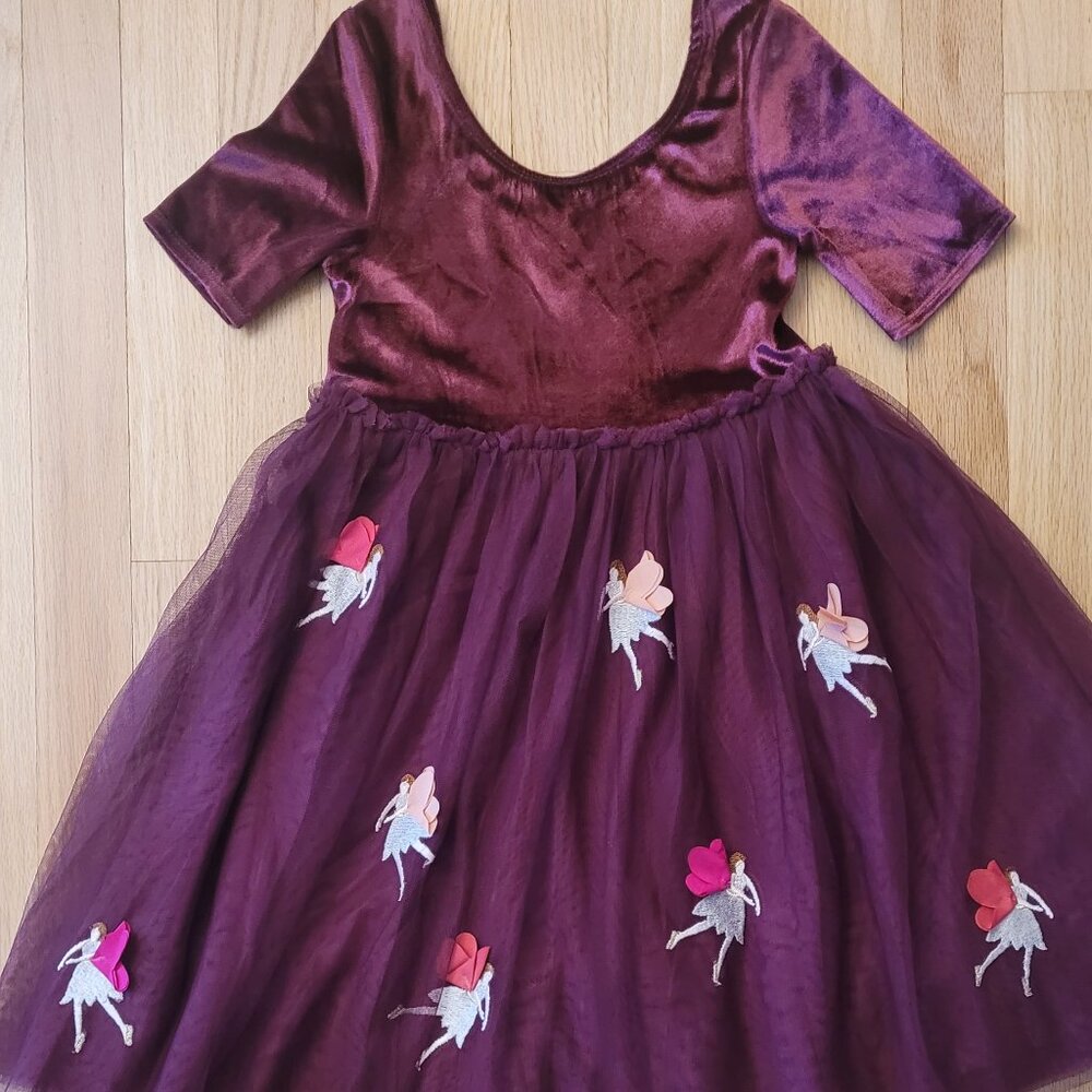 Mini Boden fairy tulle dress - size 7-8 - purple / plum color
